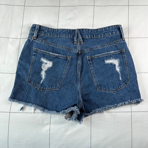 Good American Shorts Womens 28 Blue255 Good Vintage Cutoff Distressed Denim Jean - Picture 4 of 12